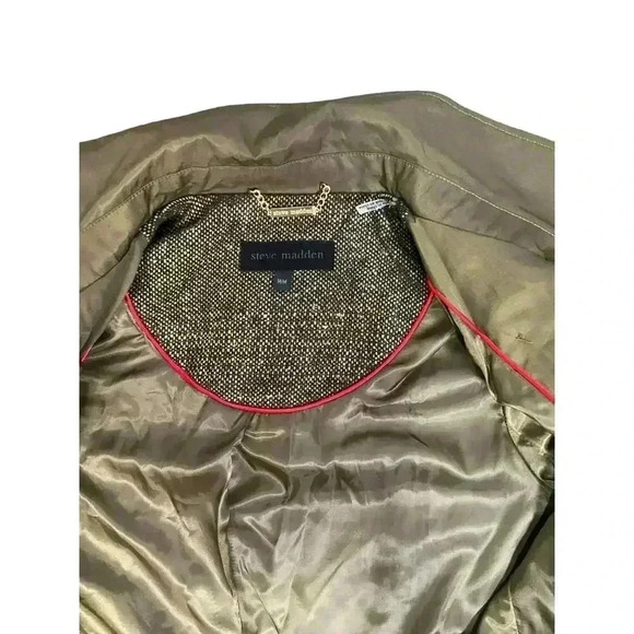 Steve Madden Tweed Panel Peplum Trench Coat Size Medium NWOT - Picture 11 of 16